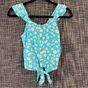 SPEECHLESS KIDS Light Blue Flowy Summer Tank Top with Scrunchie Girl's 14 #533